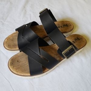 Korks Women's Slip On Sandals Black
